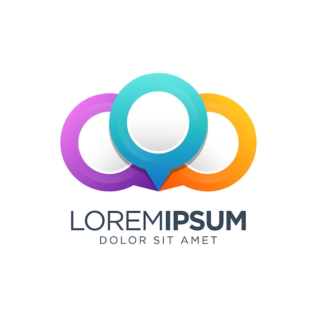 Pin gradient logo design