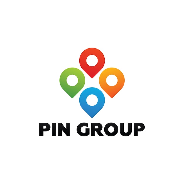 Pin group logo template design