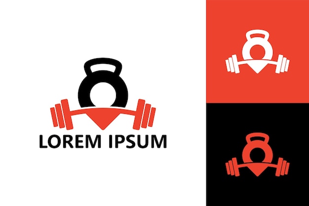 Pin gym logo template design vector