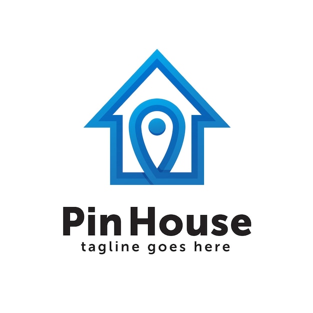 Pin home logo design template