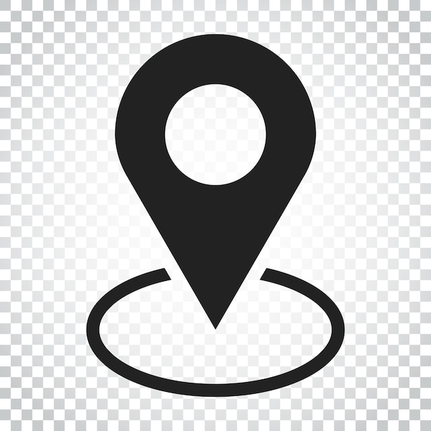 Pin icon vector Location sign in flat style on isolated background Navigation map gps concept Simple business concept pictogram