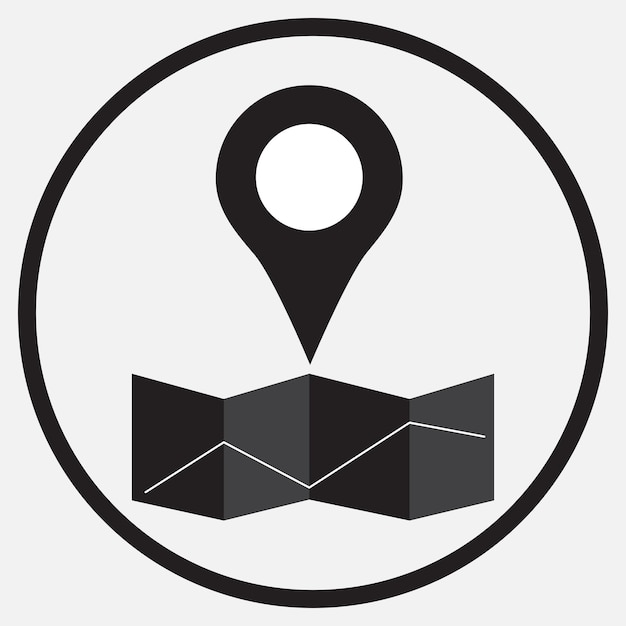 Pin locatie kaart monochroom Badge knop en kaart pin push pin en knop pin pin vector voor kaart Kaart positie punt Vectorillustratie plat ontwerp