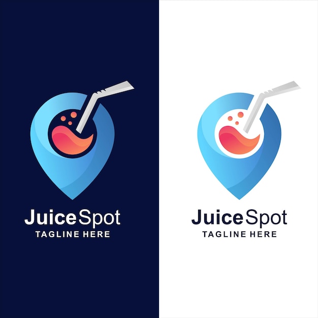 Pin Location with Juice Logo Concept