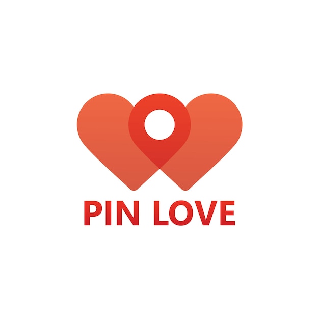 Pin love logo template design