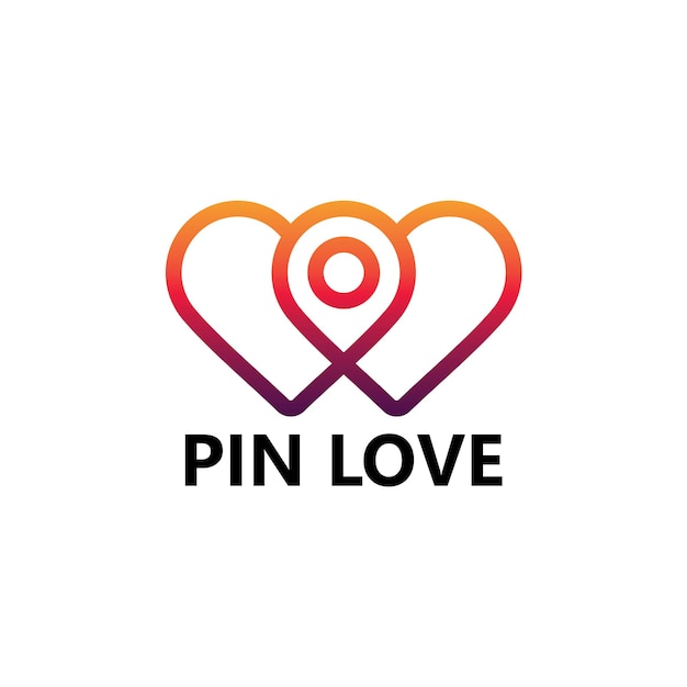 Pin Love Logo Template Design