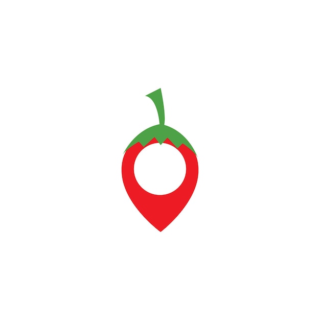 Pin map location with red chili logo symbol icon vector graphic design illustration idea creative