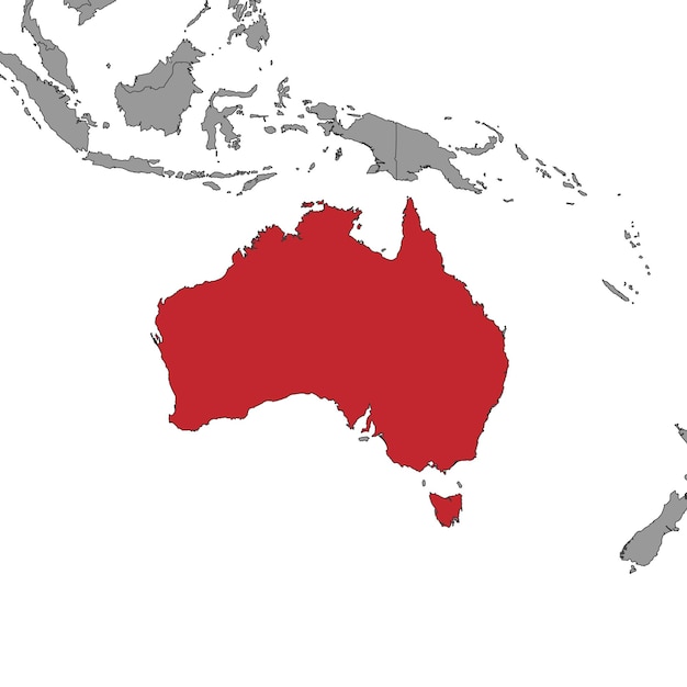 世界地図ベクトル図にオーストラリアの国旗とピン マップ