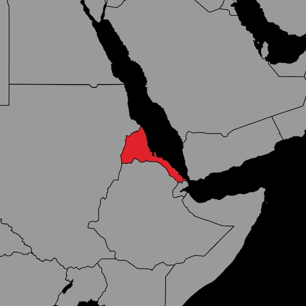 세계 지도 벡터 일러스트 레이 션에 에리트레아 플래그로 핀 지도