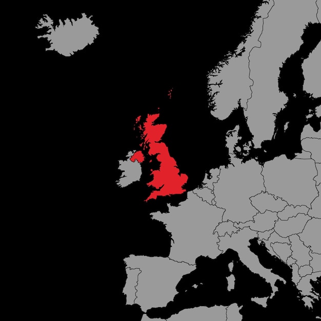 Vector pin map with uk flag on world mapvector illustration