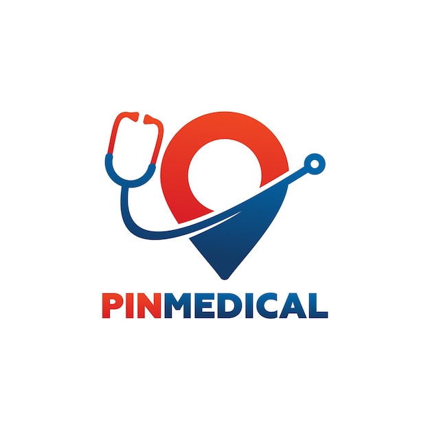 Pin Medical Logo Template Design Vector, Emblem, Design Concept, Creative Symbol, Icon