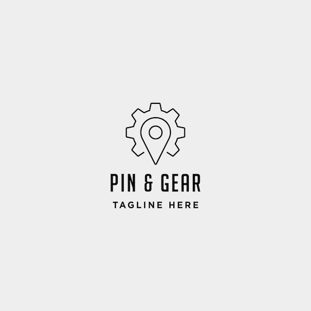 Pin navigation logo design template