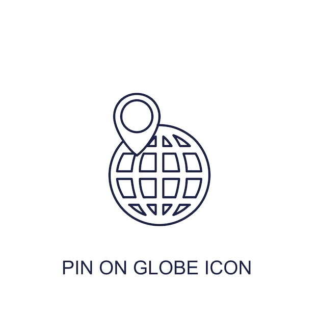 pin op wereldbol pictogram witte achtergrond