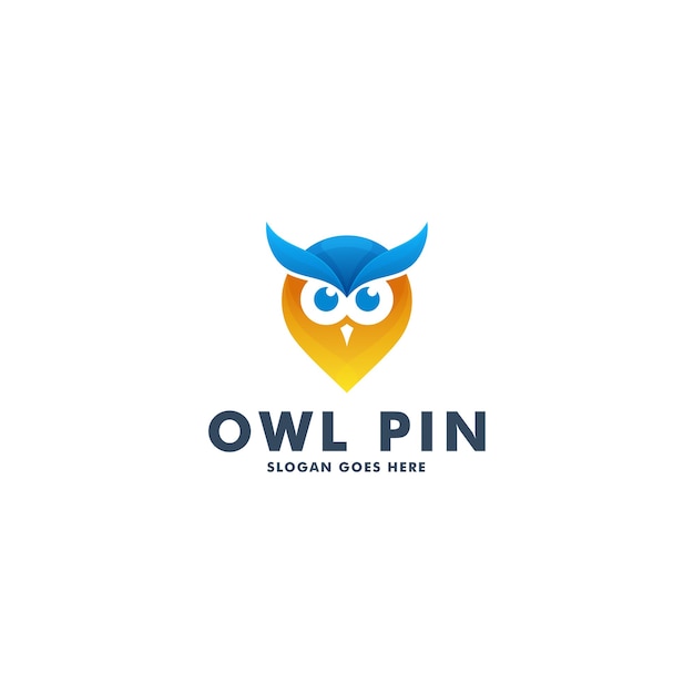 Pin owl logo design