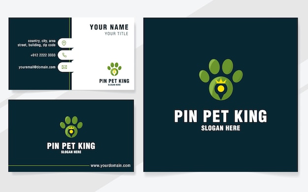 Шаблон логотипа pin pet king в современном стиле