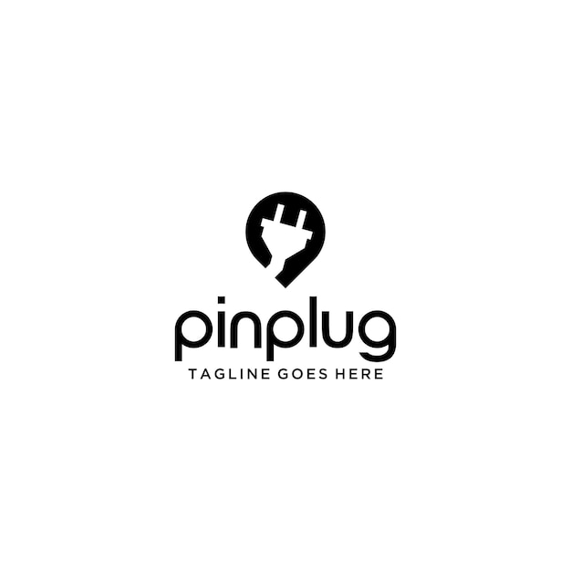 pin plug electric logo design