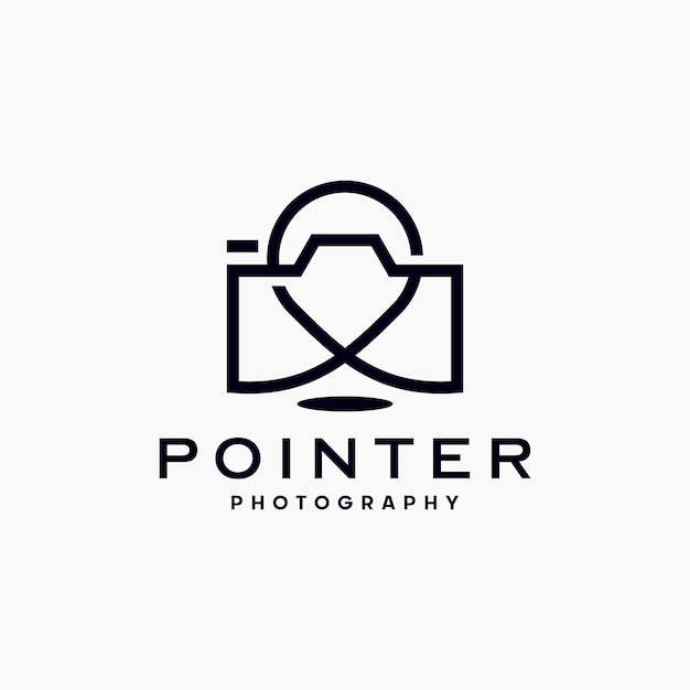 Pin Point Camera fotografie lijn overzicht pictogram Logo ontwerp