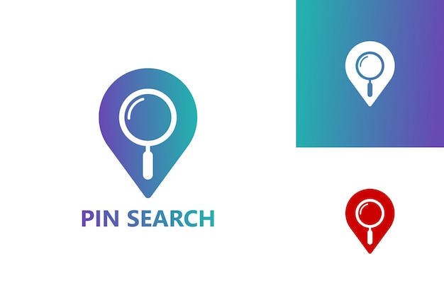 Вектор дизайна шаблона логотипа Pin Search, эмблема, концепция дизайна, творческий символ, значок