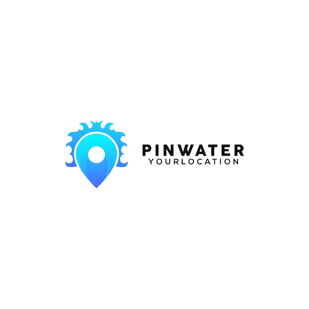 Pin water colorful logo design template