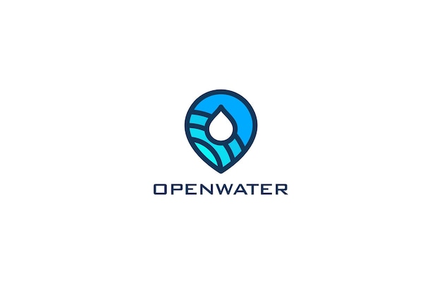 pin and water logo design templates