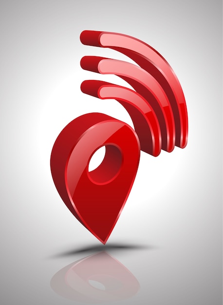 Pin wifi icon 3d style.