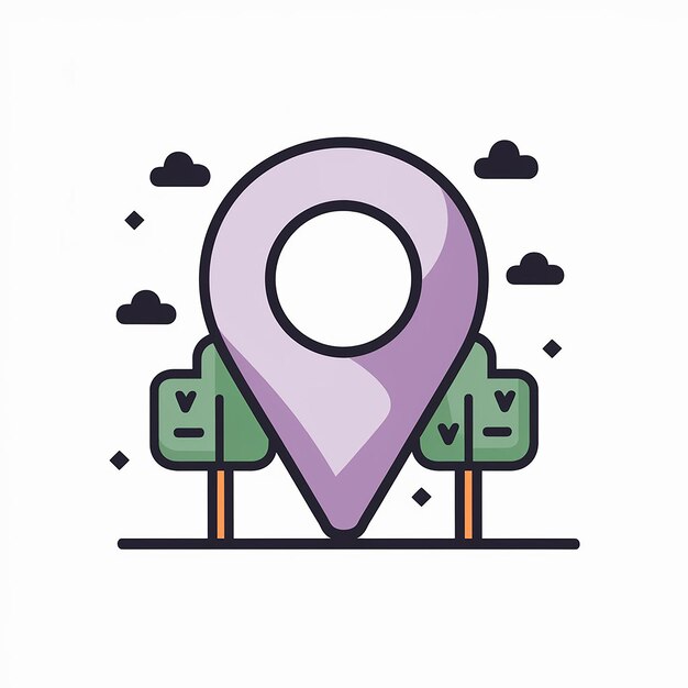 Vector a pin with a map of the city on it