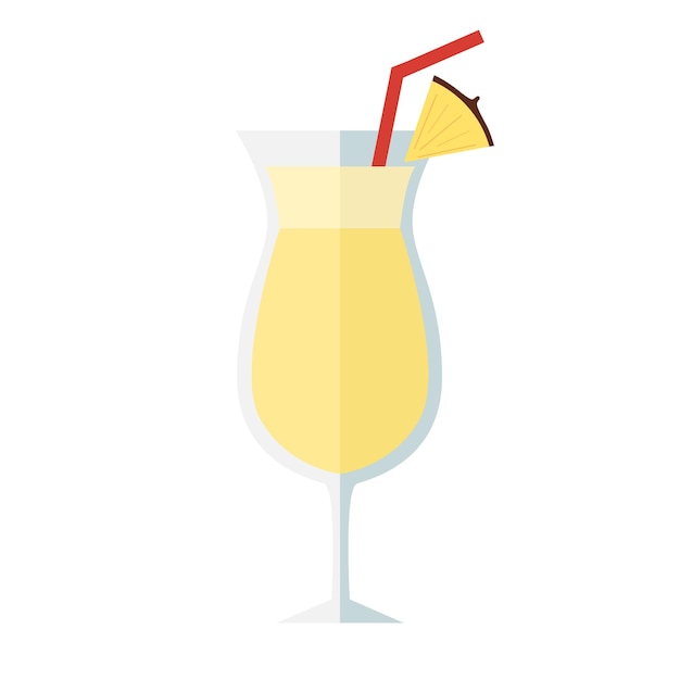 Pina colada cocktail. Vector illustration.