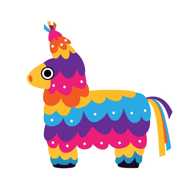 Pinata in flat style. Isolated illustration. Cinco de mayo.