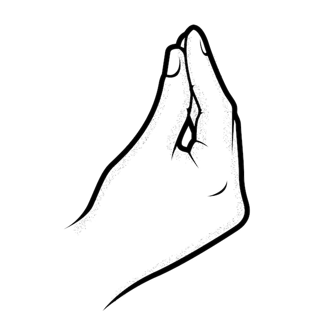 Pinched fingers Italian hand gesture bellissimo tasty food and distrust sign finger purse hand gesture vector