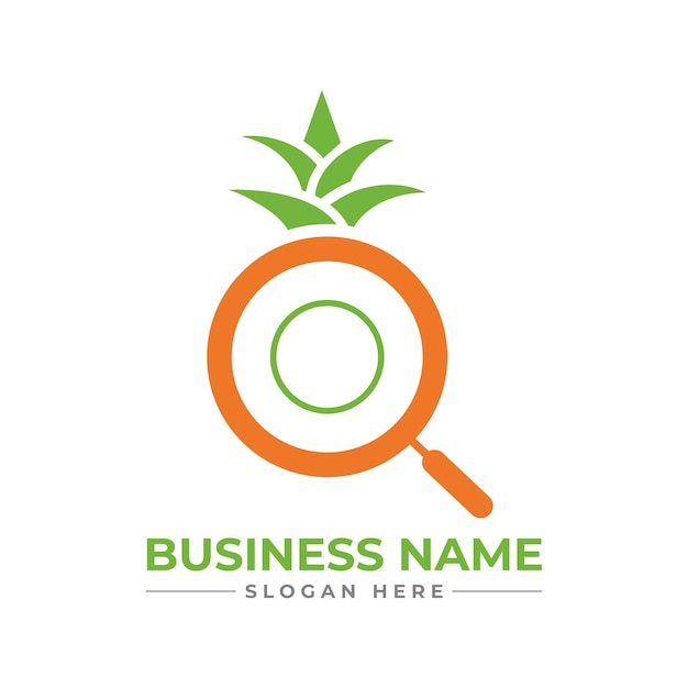 pine apple search logo design. search fruit logo design
