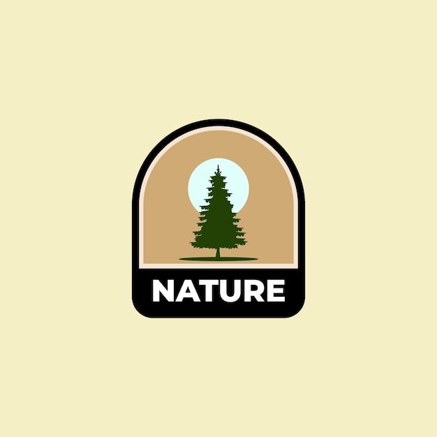 Pine badge logo vector ontwerp illustratie