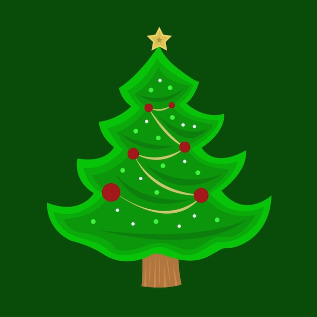 Pine christmas tree vector illustration