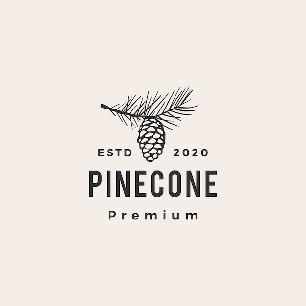Vector pine cone hipster vintage logo icon illustration