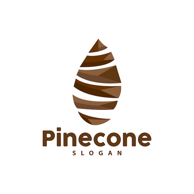 Pine Cone Logo Elegant Luxury Pine Simple Design Tree Acorn Icon Vector Product Brand Illustration