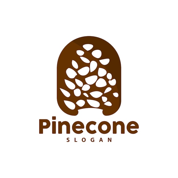 Pigna logo elegante lusso pino design semplice albero ghianda icona vettore prodotto marchio illustrazione