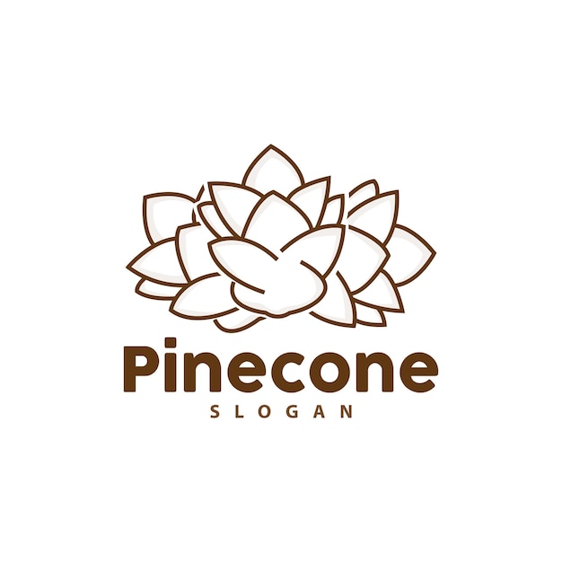 Pine Cone Logo Elegant Luxury Pine Simple Design Tree Acorn Icon Vector Product Brand Illustration