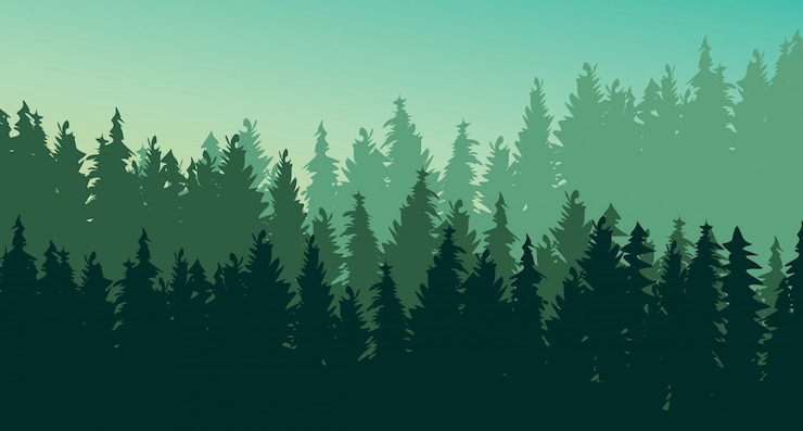 वेक्टर pine forest landscape background