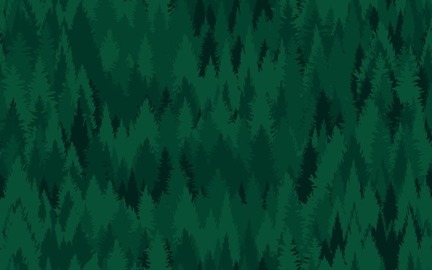 Pine forest seamless Pattern decorative ornate jungle vector pattern trees background texture