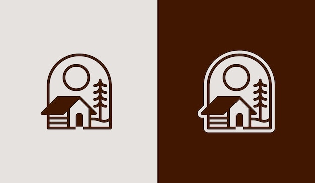 Logo pine house simbolo premium creativo universale illustrazione vettoriale modello di design minimo creativo simbolo per l'identità aziendale aziendale