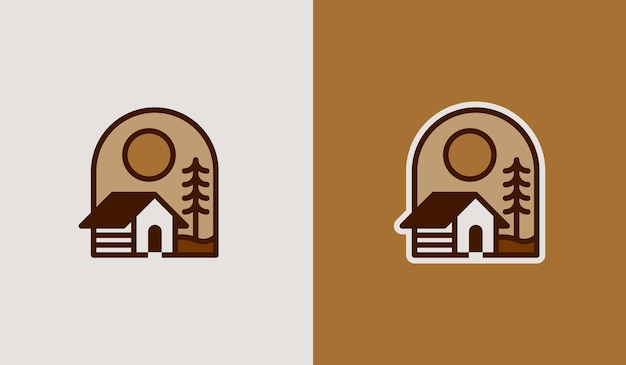 Pine House Logo Universeel creatief premium symbool Vector illustratie Creatief Minimaal ontwerpsjabloon Symbool voor Corporate Business Identity