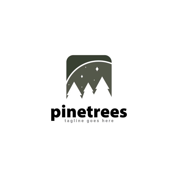 pine logo icon vector template