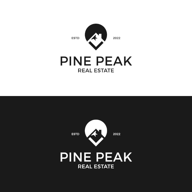 Вдохновение для дизайна логотипа Pine Peak