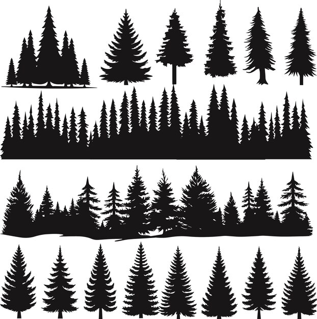 pine tree all set pine tree vector art