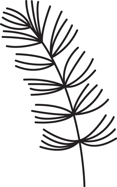 Vector pine tree branch doodle