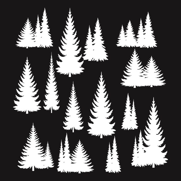 Pine tree called in the snow design element