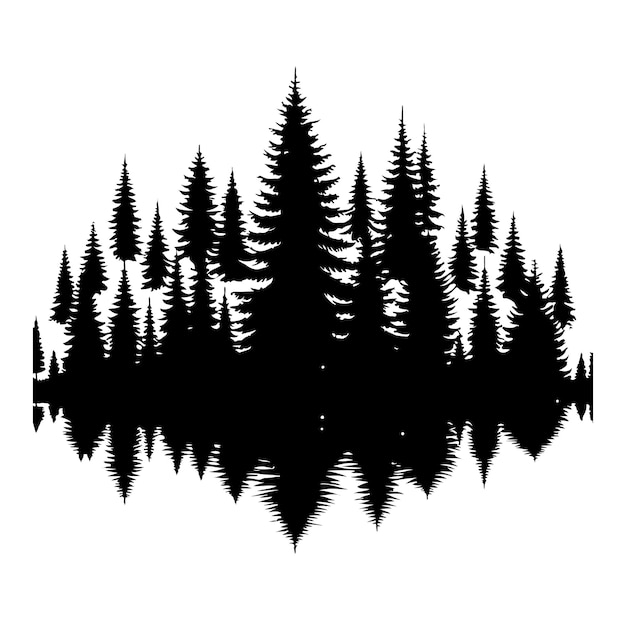 pine tree forest fir trees silhouette