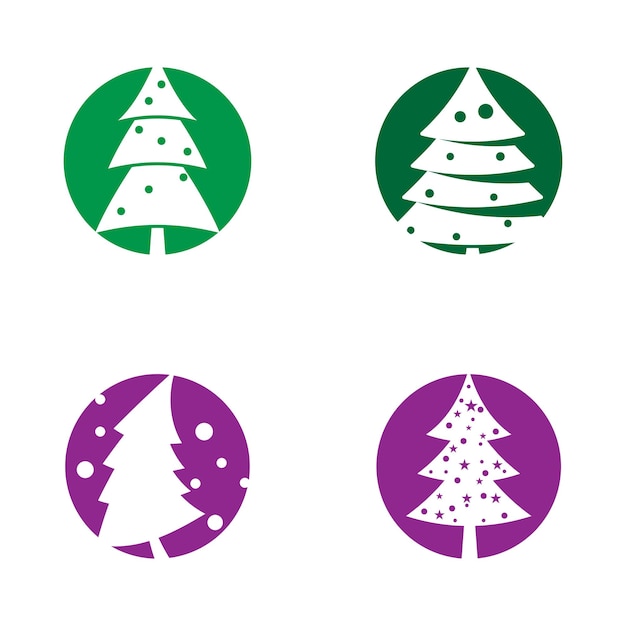 Pine tree illustration vector flat design template