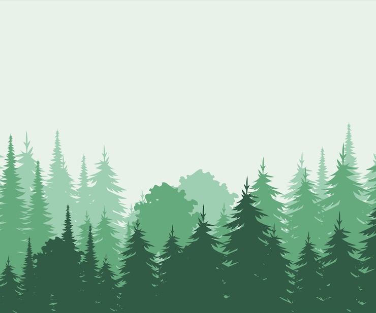 Vector pine tree landscape vector forest panorama view new