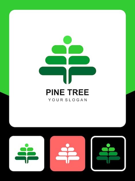 pine tree logo design and icons