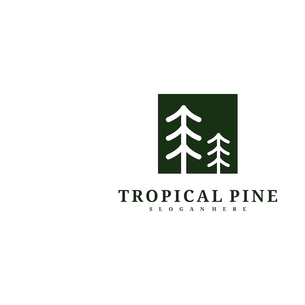 Pine Tree logo design vector template Tropical forest logo concepts illustration