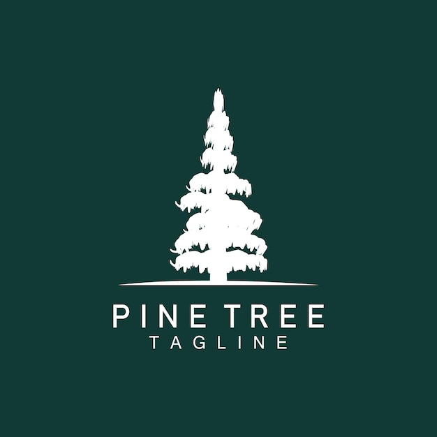 Pine Tree Logo Green Plant Vector Tree Silhouette Design Icon Illustration Template
